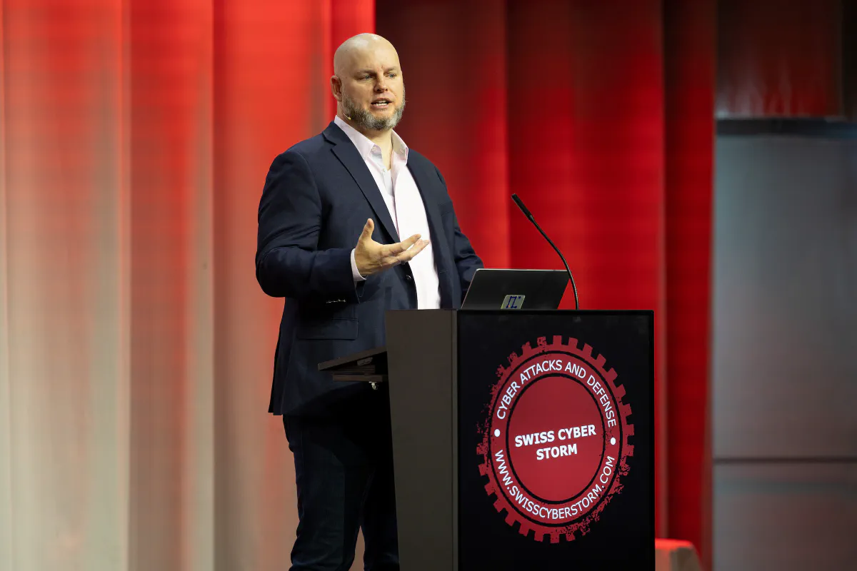 Daniel Miessler delivering the opening keynote to Swiss Cyber Storm 2024